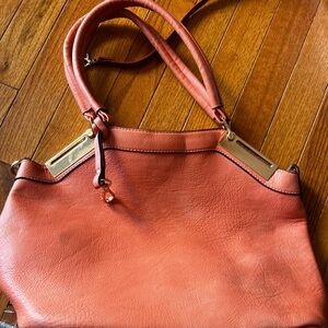 Leather Black Rivet shoulder bag with detachable strap